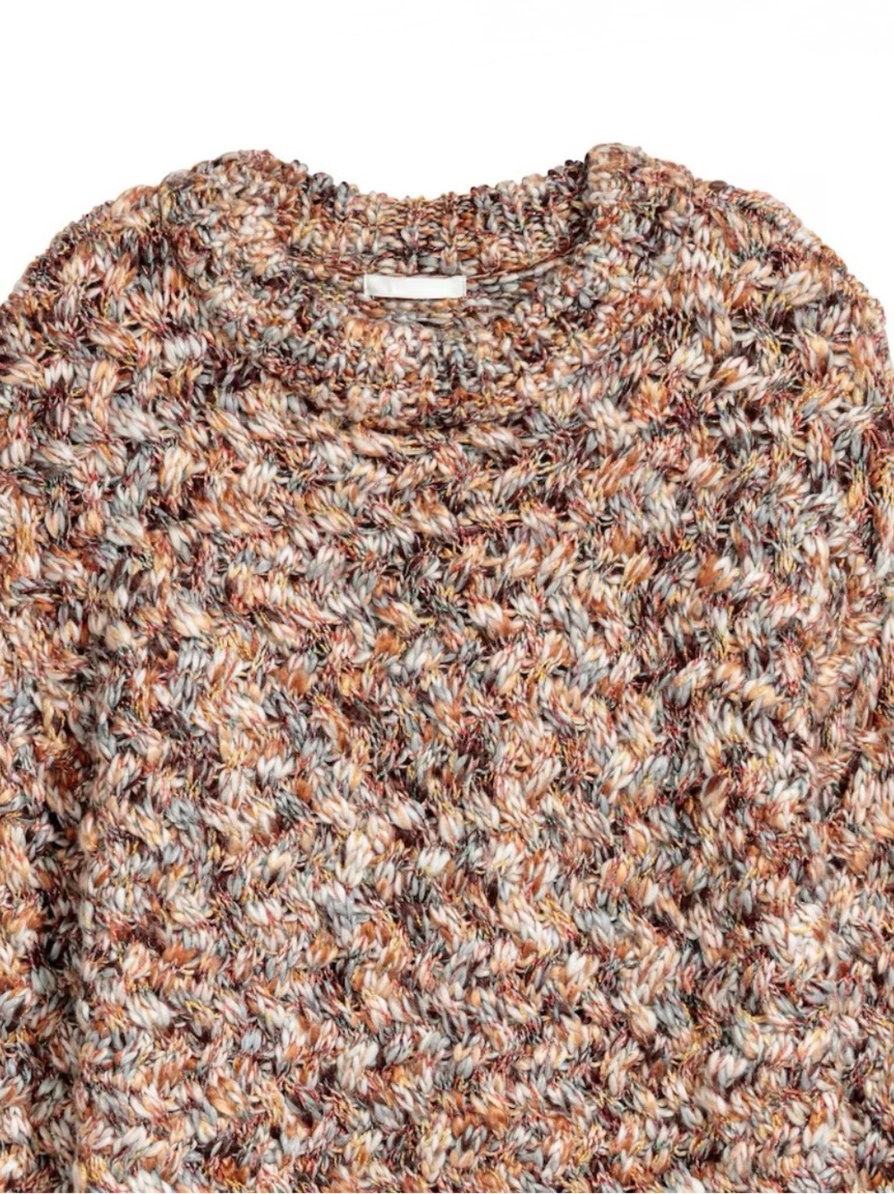 H&M Chunky Multicolor Marled Crewneck Sweater - Women